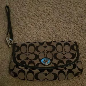 Large black Coach wristlet